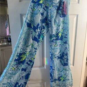 Lilly Pulitzer bal Harbour palazzo pants sea siren blue